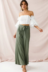 White Off-Shoulder Crop Top with Lace Bell Sleeves